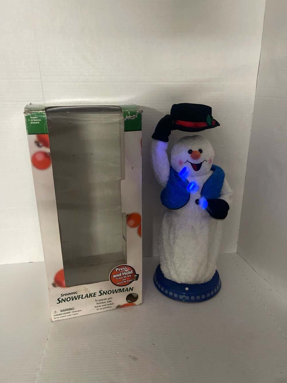 FULLY WORKS Gemmy 2003 Spinning Snowflake Snowman Animated Singing Christmas